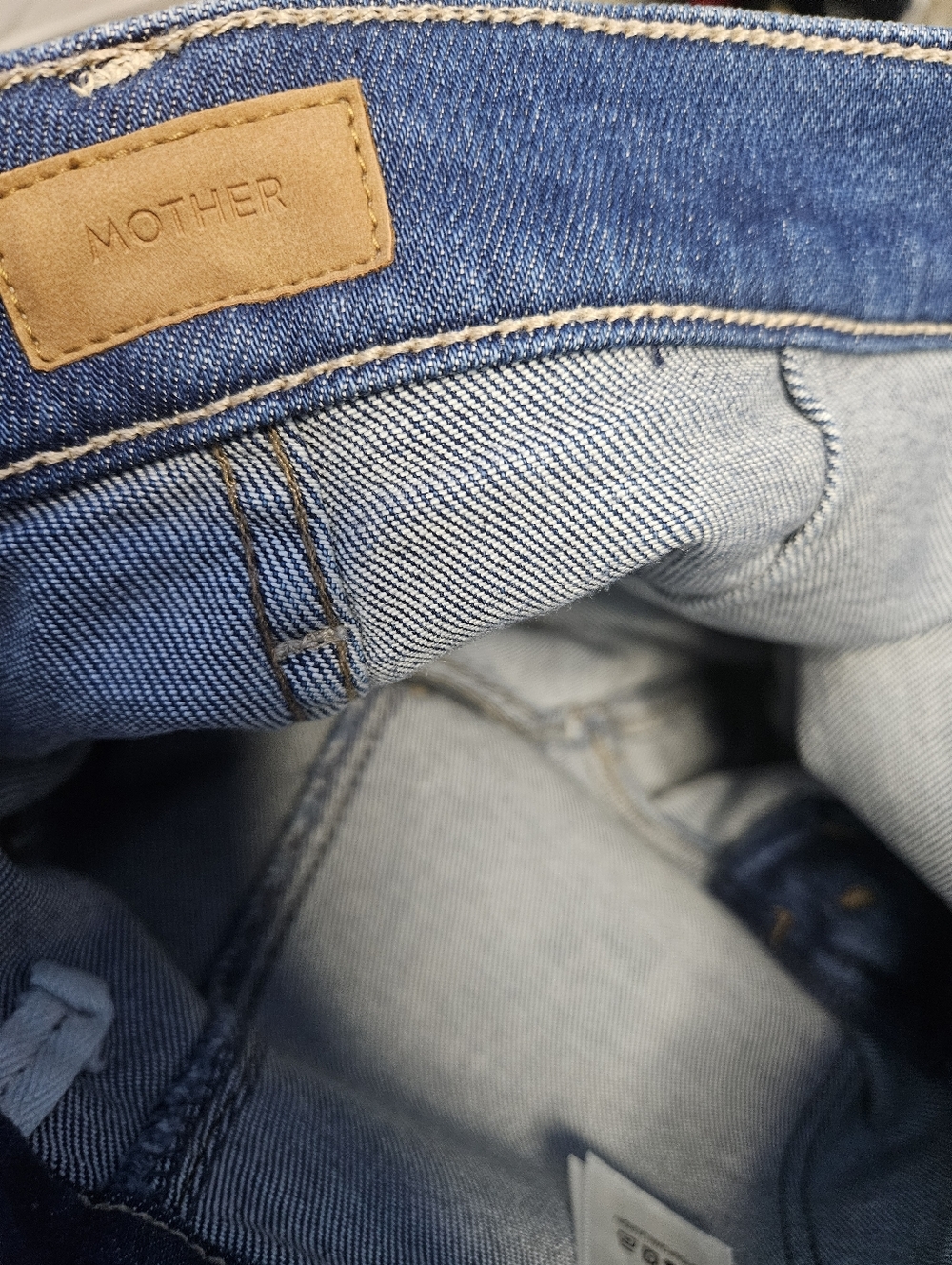 Mother The Stitch Up Maven Hover Wide Leg Jeans In Nip It In The Bud Wash - Picture 12 of 14